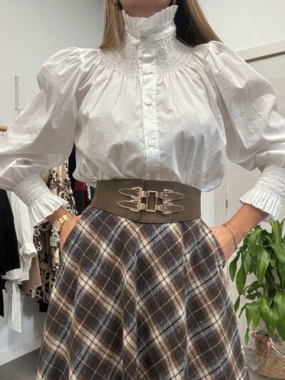 Falda de cuadros marrón - Imagen 2