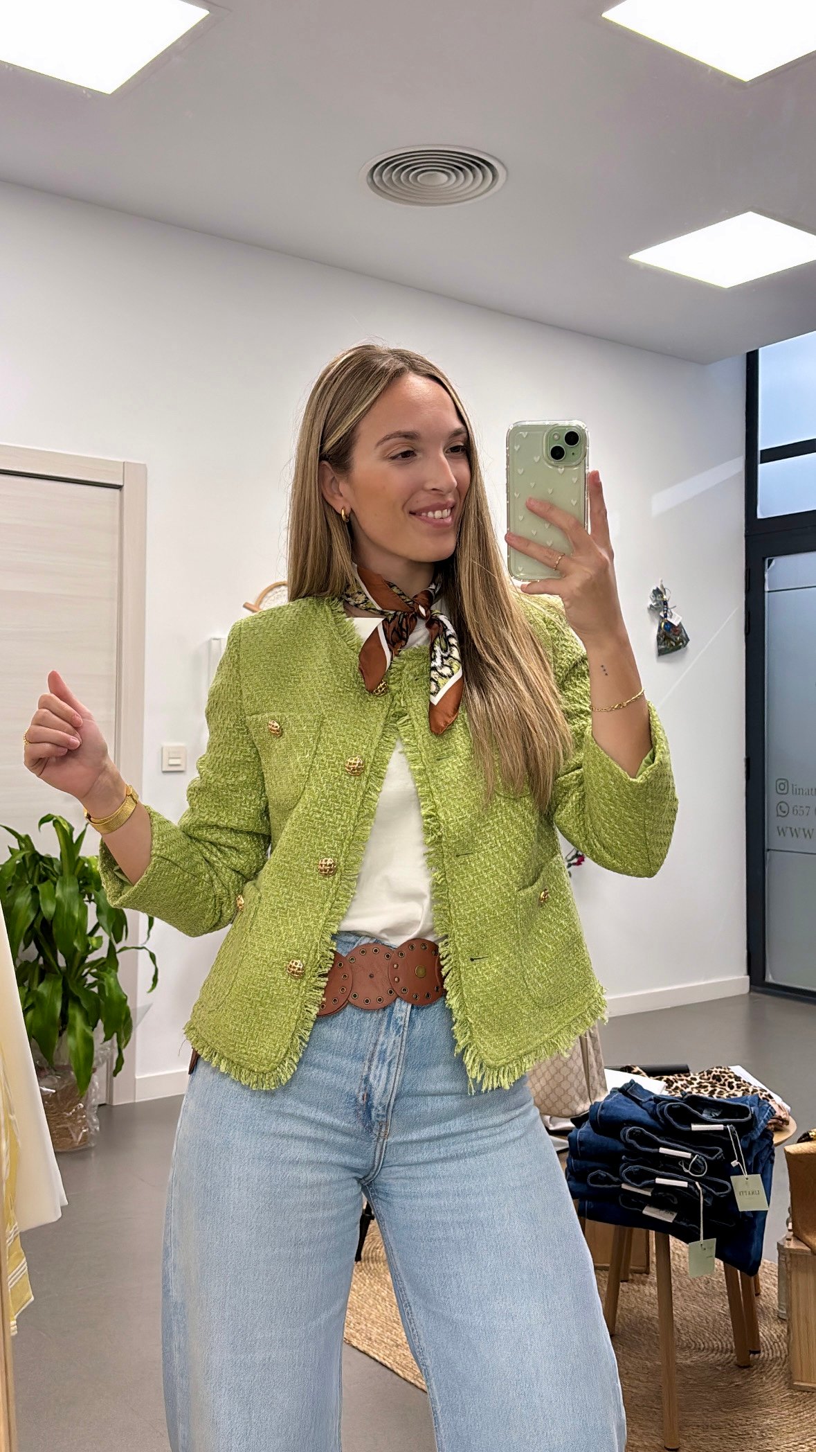 Chaqueta Tweed Verde