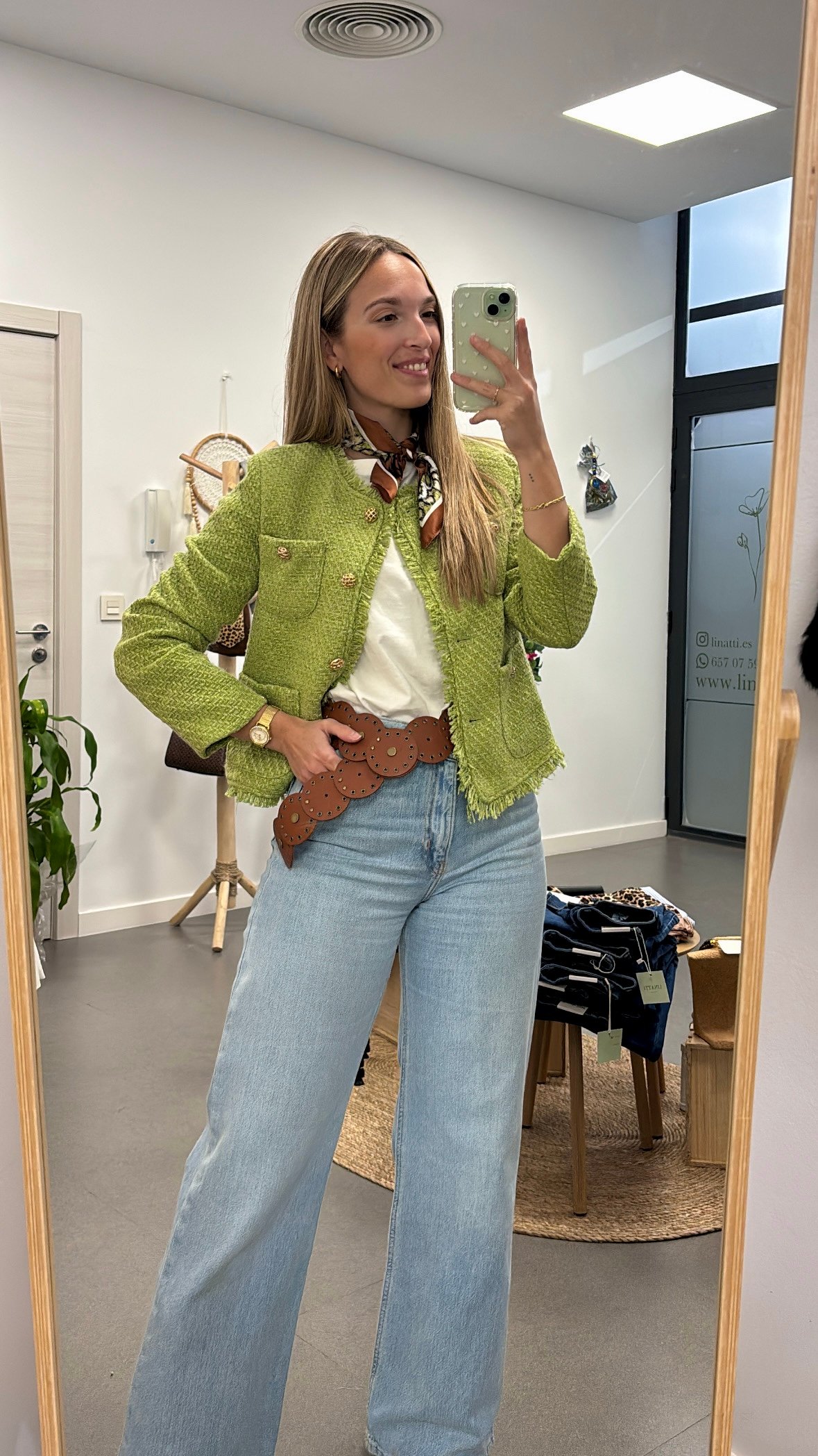 Chaqueta Tweed Verde - Imagen 2