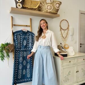 Pantalón Culotte Celeste