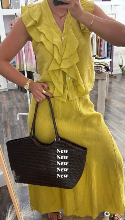 Blusa volante lino