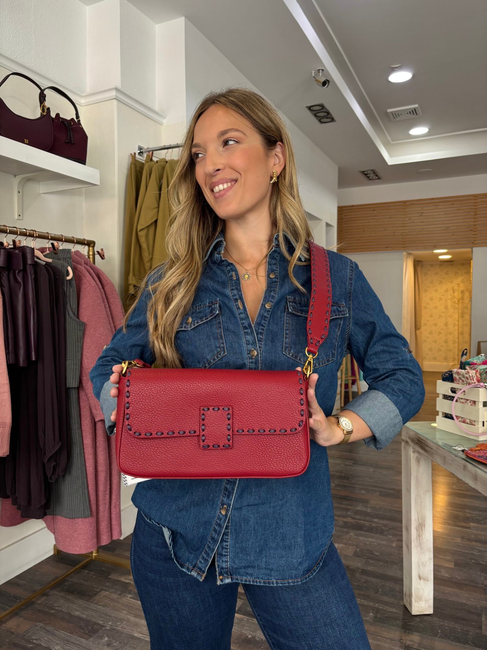 Bolso Latido Bandolera Granate