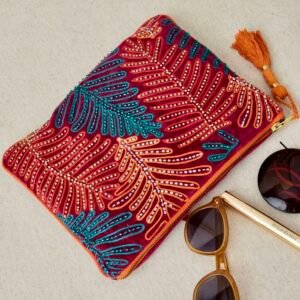 Bolsita Grande Bordado Helechos