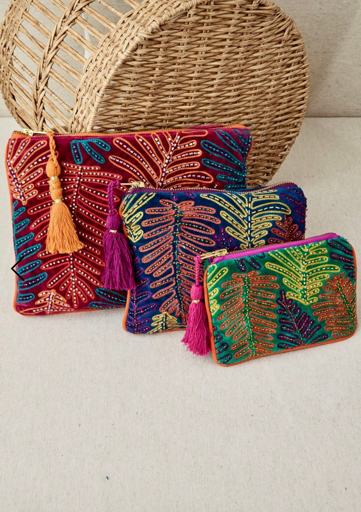 Bolsita Mediana Bordado Helechos - Imagen 2