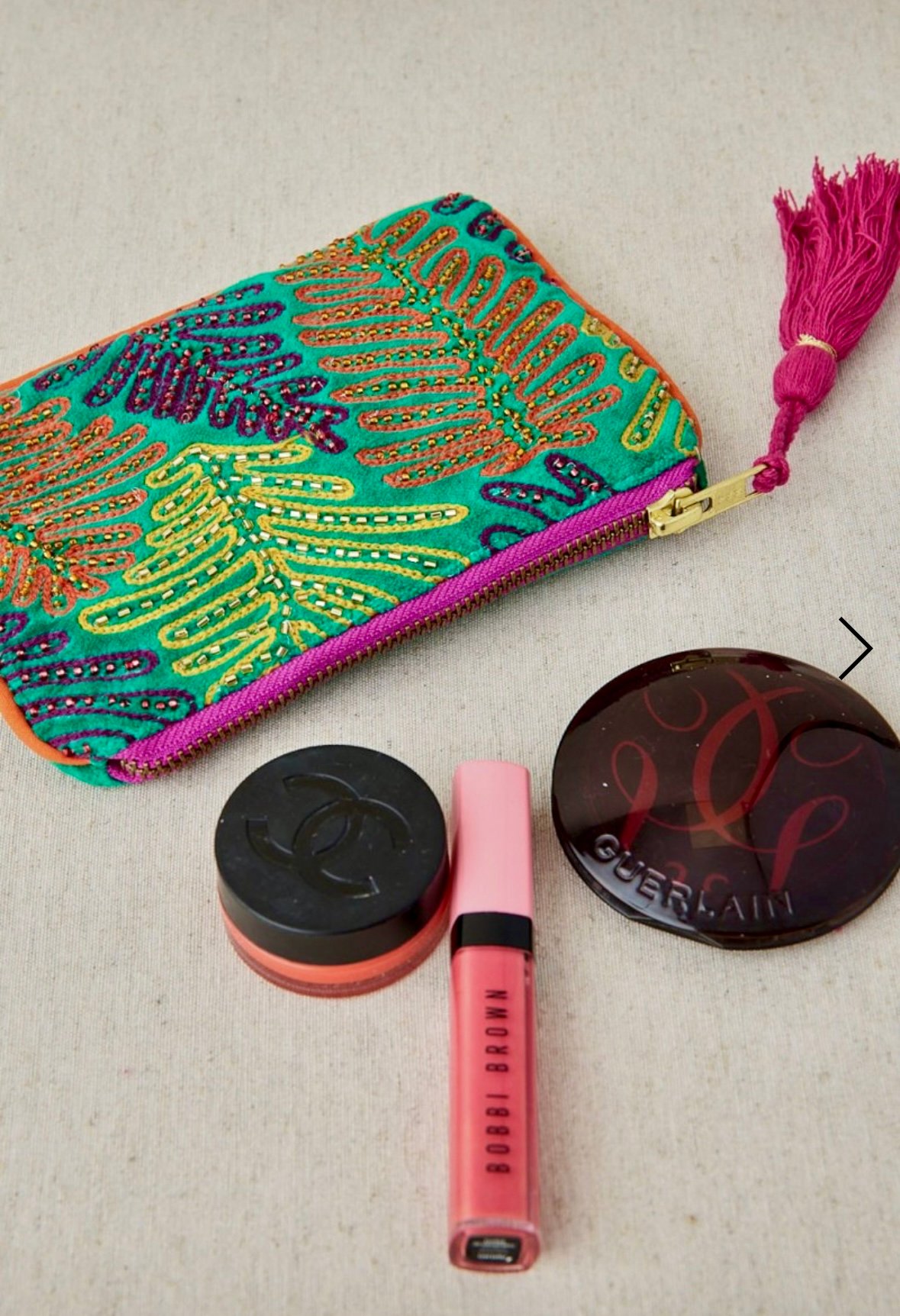 Bolsita Pequeña Bordado Helechos