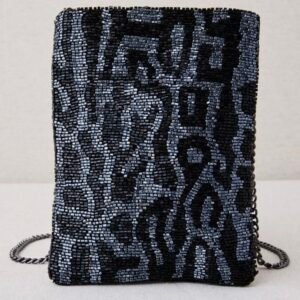 Bolso Animal Print Con Resinas Bordadas