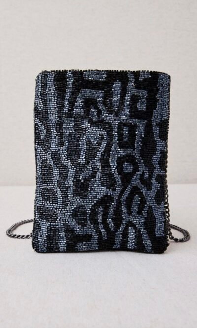 Bolso Animal Print Con Resinas Bordadas