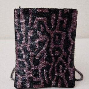 Bolso Animal Print Con Resinas Bordadas