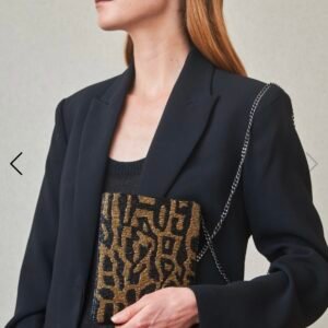 Bolso Animal Print Con Resinas Bordadas