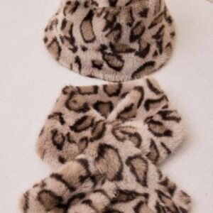 Gorro Y Cuello De Pelo Animal Print