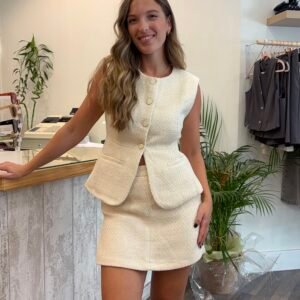 Falda Pantalón Tweed Beige